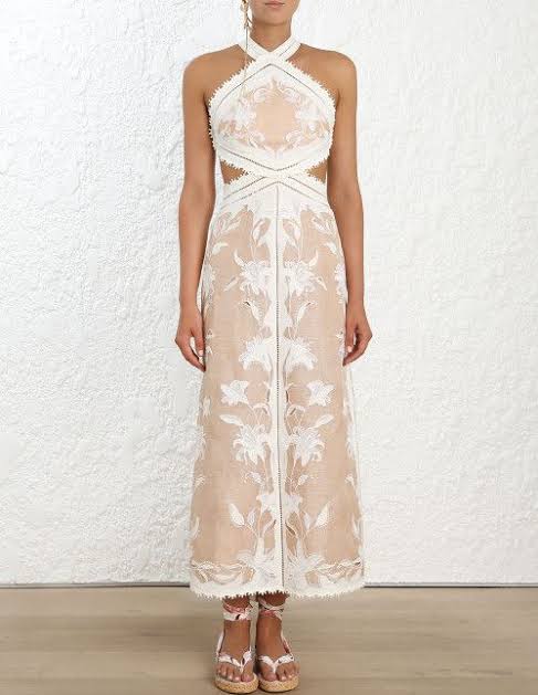 Corsage Lily Midi Dress